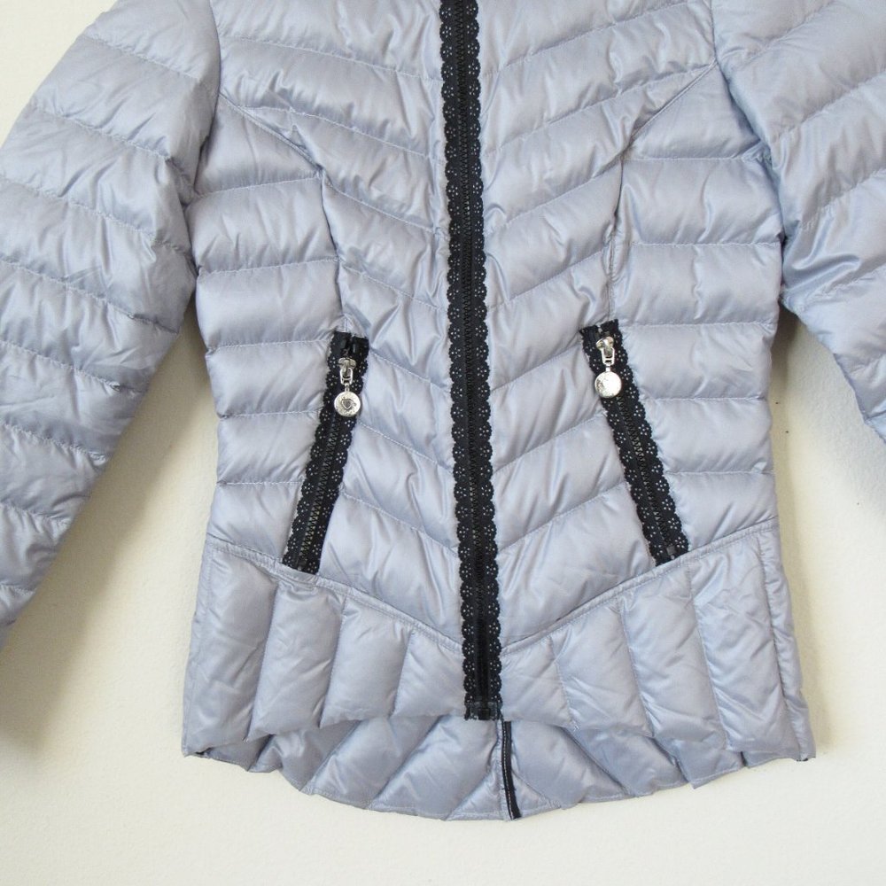 BETSEY JOHNSON Lightweight Quilted Puffer Jacket Down Jacket Lightweight Silver - Picture 4 of 12